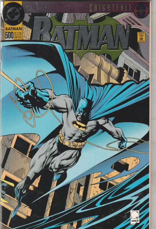 Batman #500 1993 PRICE DROP! NM+ Die-Cut Cvr 500th Postcard Insert! Nightfall