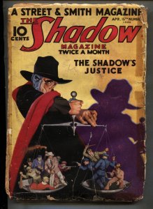 SHADOW--4/15/1933--WALTER GIBSON--Rare Hero Pulp Magazine-no back cover