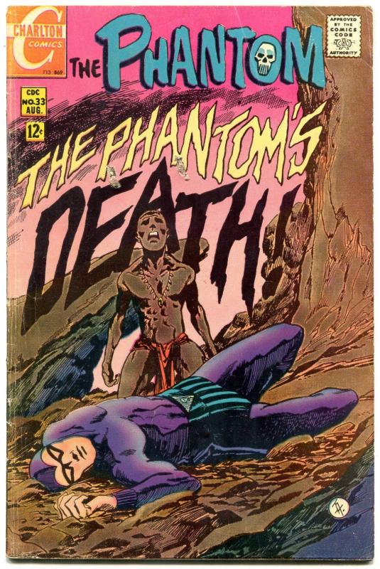 THE PHANTOM #33 1969-CHARLTON COMICS-DEATH COVER-APARO VG-