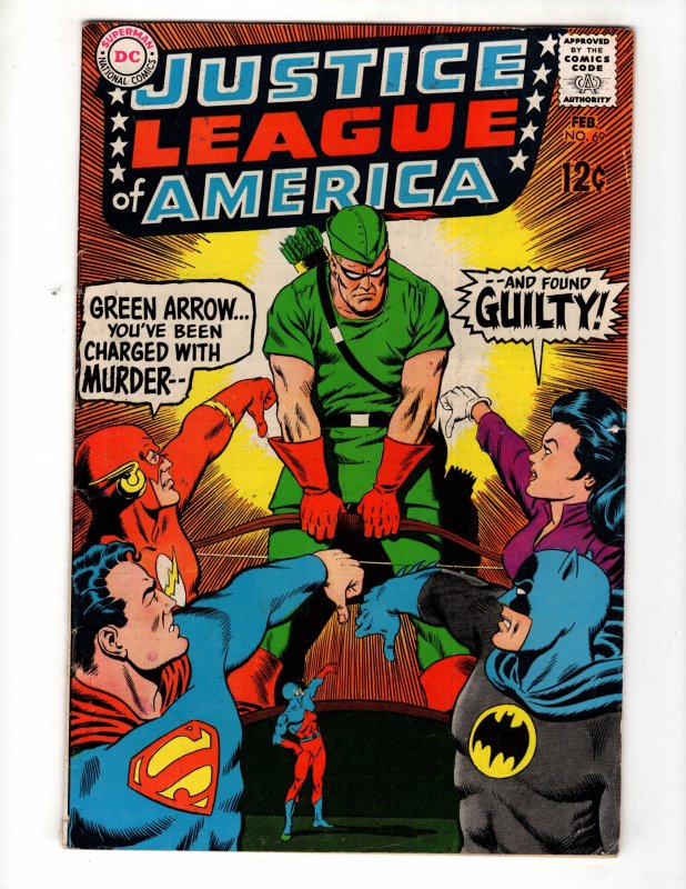 Justice League of America #69 (1969) GREEN ARROW Silver Age DC  / ID#373