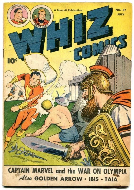 Whiz Comics #87 1947- Captain Marvel- Golden Arrow- War of the Gods VG