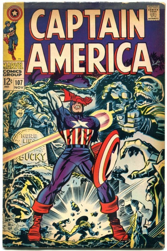 CAPTAIN AMERICA #107 1968 MARVEL COMICS JACK KIRBY ART FN