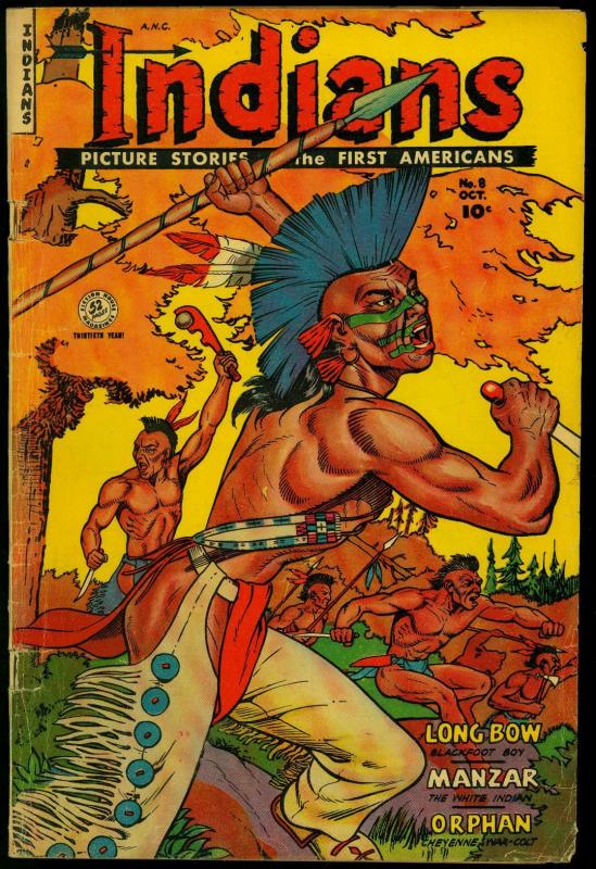 Indians #8 1951- Fiction House- Long Bow- Manzar- Bob Powell G