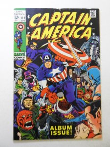 Captain America #112 (1969) VG-  cover and 1st 2 wraps detached bottom staple
