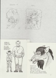 SPOT ILLOS & Thumbnails by CSM Pencil & Finished Inks 8.5x11 LOT of 3