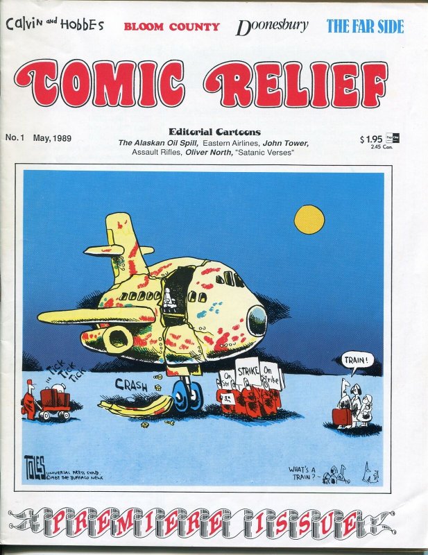 Comic Relief #1 1989-Calvin & Hobbes-Far Side-Doonesbury-political cartoons-FN