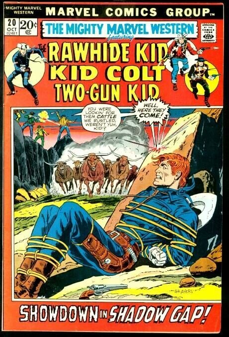 MIGHTY MARVEL WESTERN #20-RAWHIDE KID/KID COLT-AYERS VF-