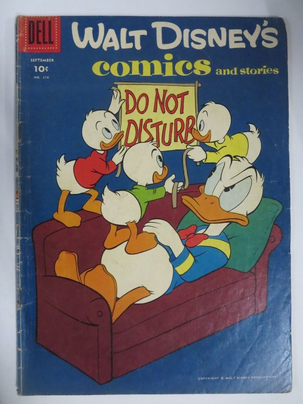 WALT DISNEYS COMICS & STORIES 216 VG-  Sept. 1958 COMICS BOOK