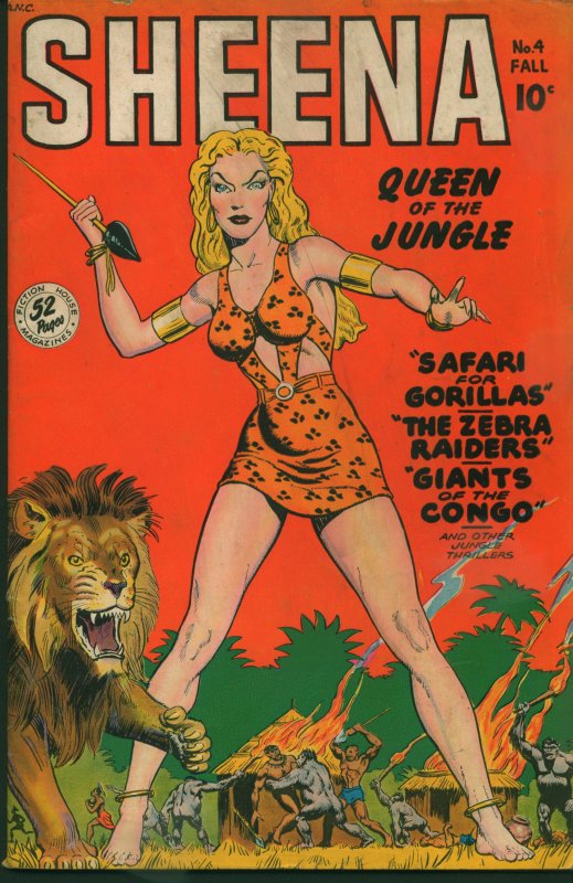 Sheena, Queen of the Jungle #4 1948 Fiction House, Golden Age Catfights, Pin-Up