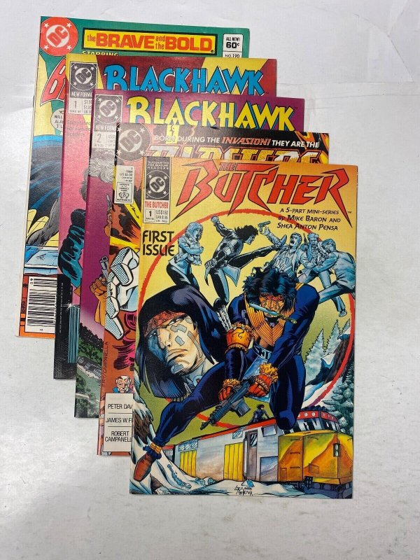 5 DC comic books Brave Bold #190 Blackhawk #1 2 Blasters Special Butcher 65 KM25