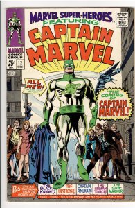 MARVEL SUPER HEROES 12 F+ 6.5 1st APP and ORIGIN CAPTAIN MARVEL