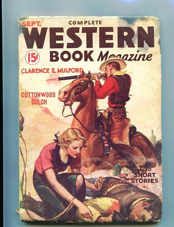 COMPLETE WESTERN PULP-SEPTEMBER-1934-COWBOYS-RED CIRCLE VG-