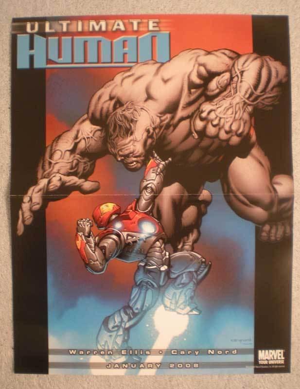 ULTIMATE HUMAN Promo Poster, IRON MAN vs HULK, Unused, more in our store