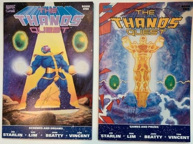 (1990) THANOS QUEST #1 & 2 SIGNED BY JIM STARLIN! 1ST PRINT(S)! RARE!