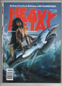 HEAVY METAL Jan 1992, Julie Bell, Fingerman, VF+, Richard Corben, Bob