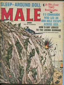 Male 8/1963-Atlas-D-Day-U.S. Rangers-cheesecake-WWII-Pulp thrills-crime-VF MINUS