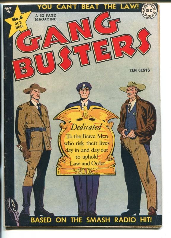 GANG BUSTERS #6 1948-DC-CRIME-SMASH RADIO HIT-vf minus