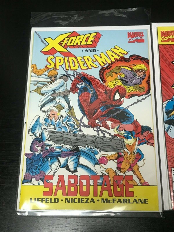 X-FORCE 2PC LOT (VF W/S) W/SPIDEY MCFARLANE!! 1992