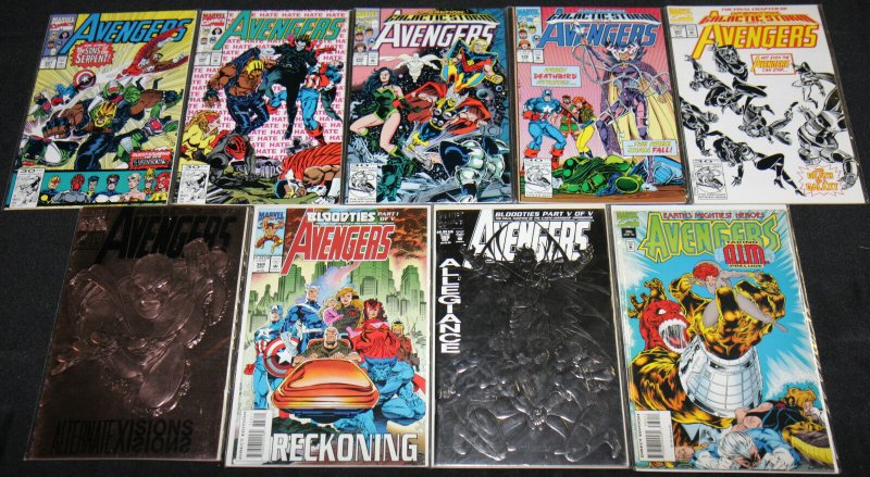 Marvel Bronze-Modern AVENGERS TITLES 90pc Mid-High Grade Comic Lot VF-NM