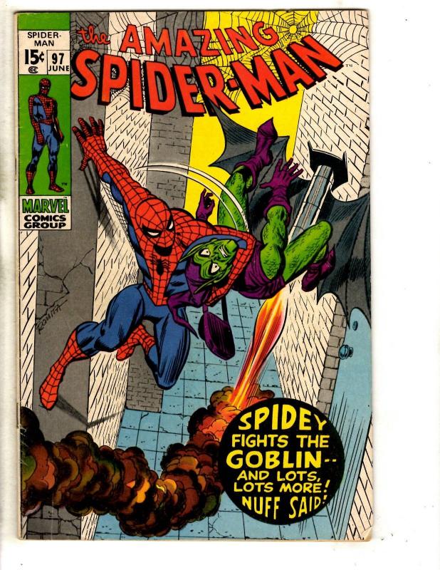 Amazing Spider-Man # 97 FN Marvel Comic Book Goblin Vulture Avengers CR56B