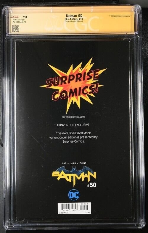 Batman (2018) # 50 (CGC 9.8 SS) Signed Mack * Surprise Comics Edition C*Census=5