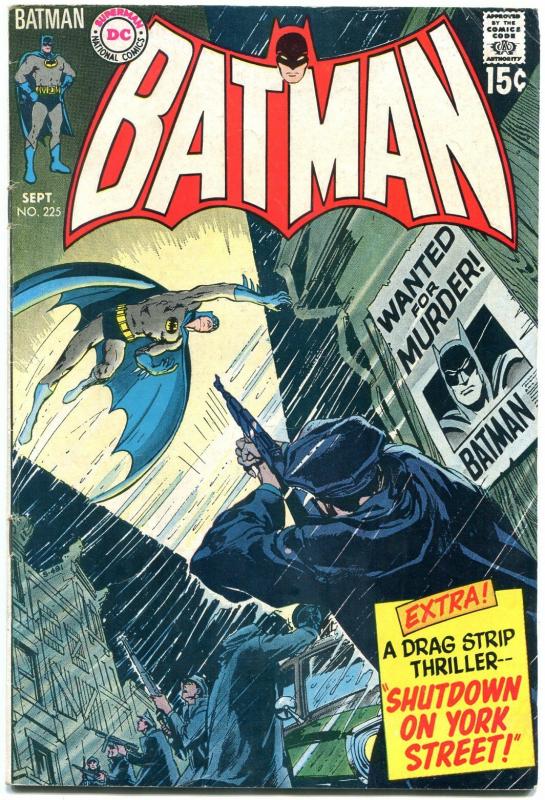 Batman #225 1970- DC Bronze Age comic- Shutdown on York Street FN