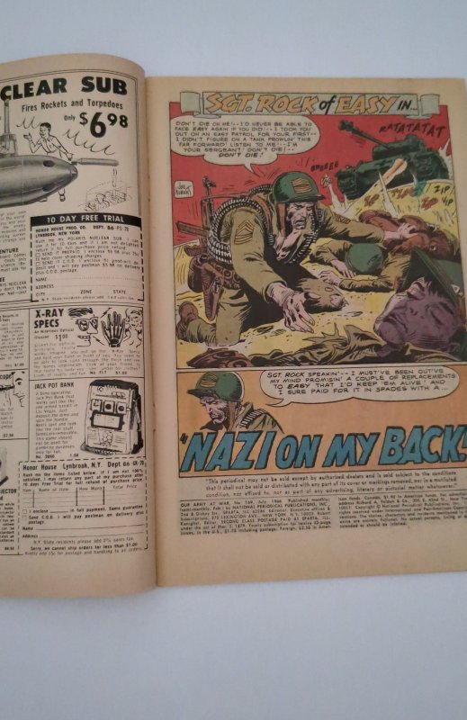 Our Army at War #169 (1966) VG+ 4.5 Joe Kubert cover Nazi On My Back