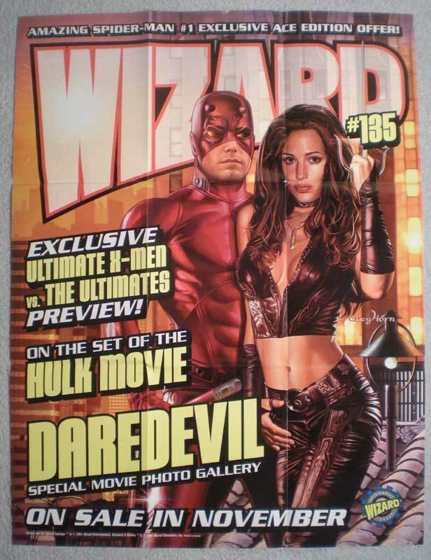 DAREDEVIL and ELEKTRA WIZARD Promo poster, 19x25, Unused, more Promos in store