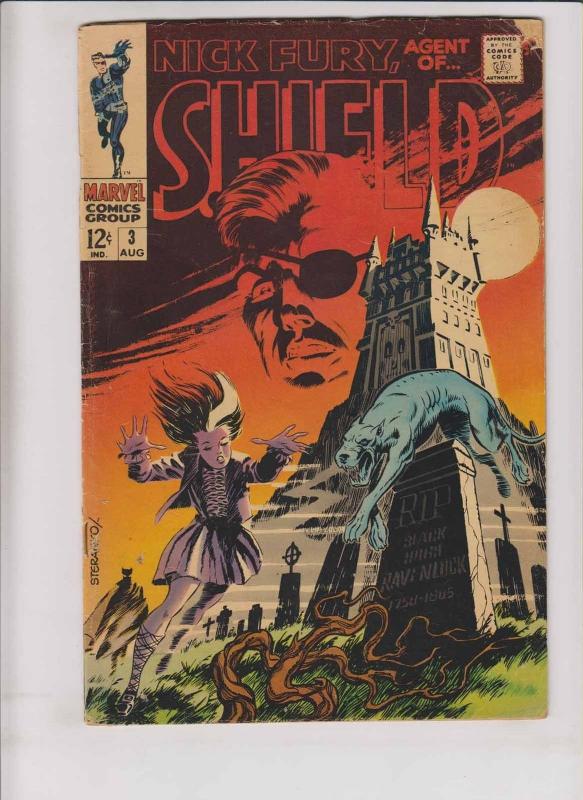 Nick Fury, Agent of S.H.I.E.L.D. #3 GD august 1968 - jim steranko - marvel comic