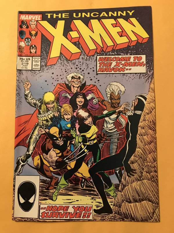 The Uncanny X-Men #219 : Marvel 7/87 Fn/VF; Callisto, Rogue, TSR ad on back