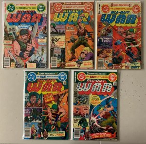 All Out War comics run #1-5 5 diff 5.0 (1979-80)