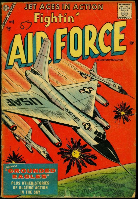 Fightin' Air Force #8 1957- Charlton War Comic- Grounded Eagles VG