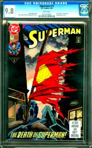 Superman #75 CGC Graded 9.8 The Death of Superman