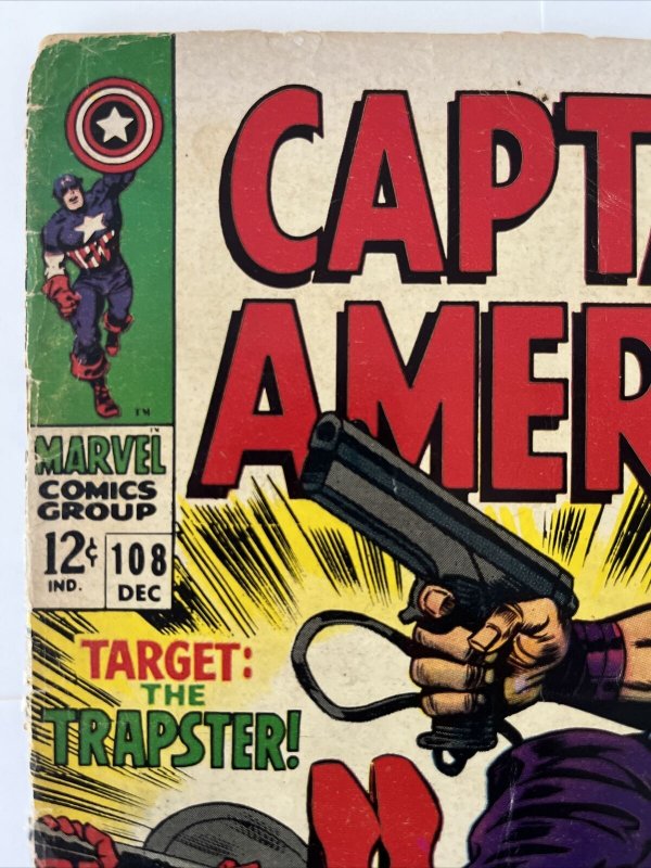 Captain America #108 *1968-Target: The Trapster! Stan Lee & Jack Kirby Low Grade