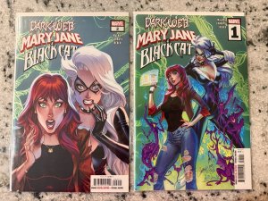 Lot Of 2 Dark Web Mary Jane & Black Cat Marvel Comic Books # 1 2 NM 1 J431
