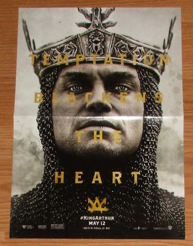 King Arthur Movie Jude Law Folded Promo Poster 11.5 x 17 (2017) - New!