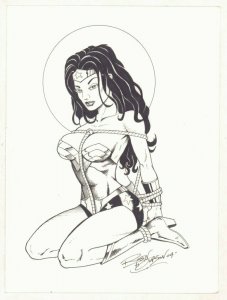 Wonder Woman Bound Commission - 2004 Signed art by Robin Thompson