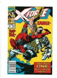 X-Force #15 VF+ 8.5 Newsstand Marvel1992 Greg Capullo, Deadpool vs. Cable 