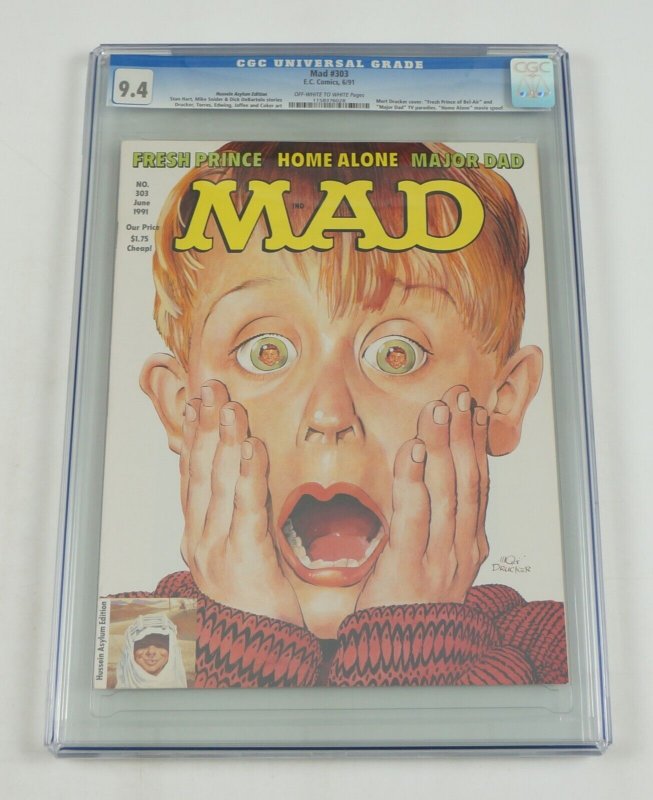 Mad Magazine #303 CGC 9.4 - RARE Hussein Asylum Edition - Home Alone - June 1991 