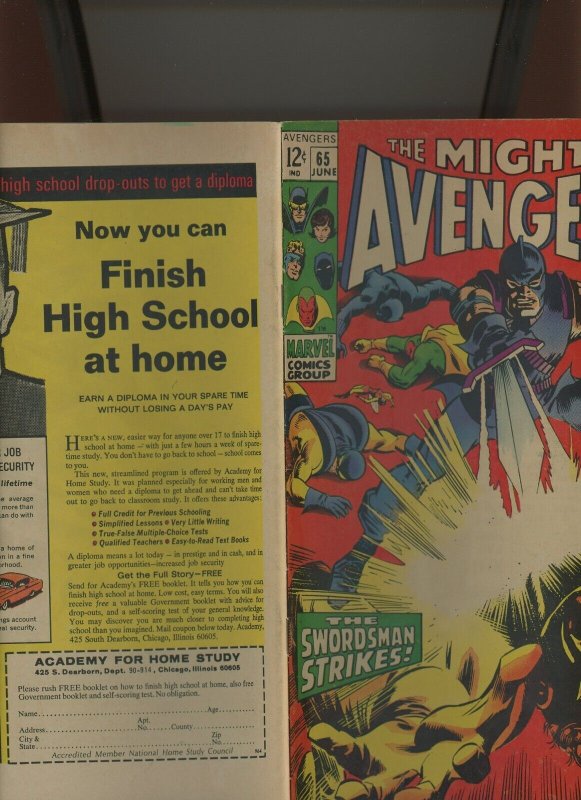 The Avengers #65 ~ Mightier Than The Sword? ~ 1969 (5.0) WH