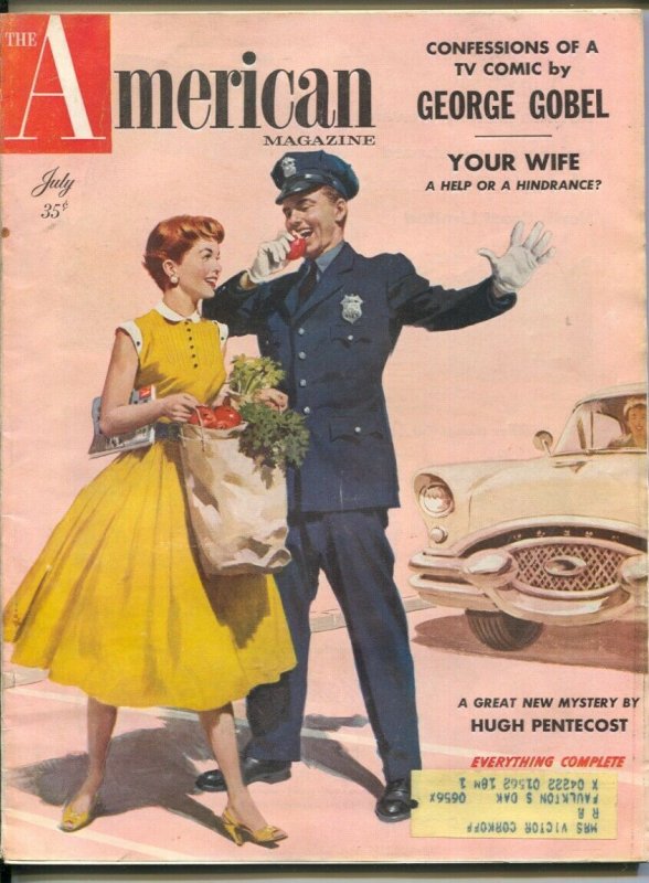 American Magazine 7/1955-Hugh Pentecost pulp fiction-classic car ads-VG