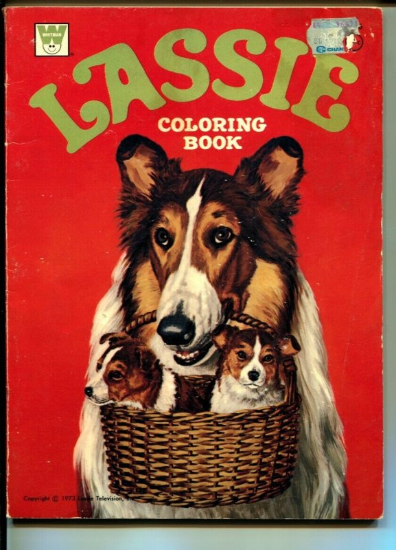 Lassie Coloring Book-1973-Whitman-photo cover-unused-VG 