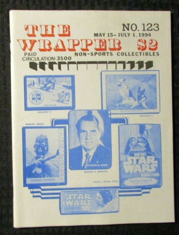 1994 THE WRAPPER Non-Sports Collectibles Fanzine #123 FVF 7.0 Star Wars / Nixon