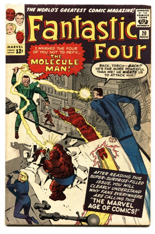 FANTASTIC FOUR #20 comic book 1963-MARVEL-JACK KIRBY 1st MOLECULE MAN 