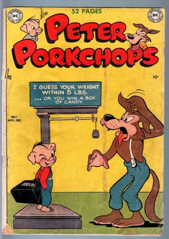 PETER PORKCHOPS #1-DC-1949-FUNNY ANIMAL-GOLDEN AGE G/VG