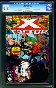 X-Factor #72 1991- CGC Graded 9.8 White Pages- 0908512006