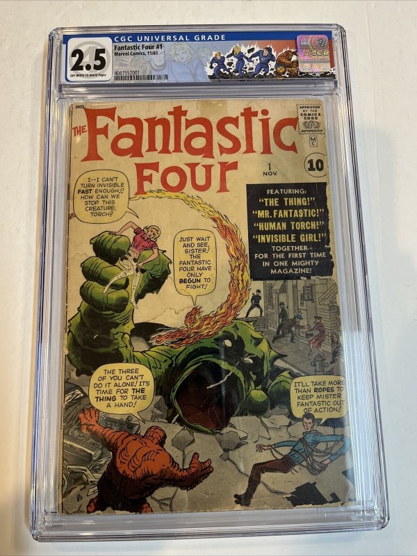 Fantastic Four (1961)  # 1 (CGC 2.5 OWWP) 1st App  Fantastic Four & Mole Man