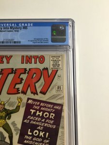 Journey Into Mystery 85 Cgc 9.0 Ow/w Pages Marvel Silver Age 1st Appearance Loki