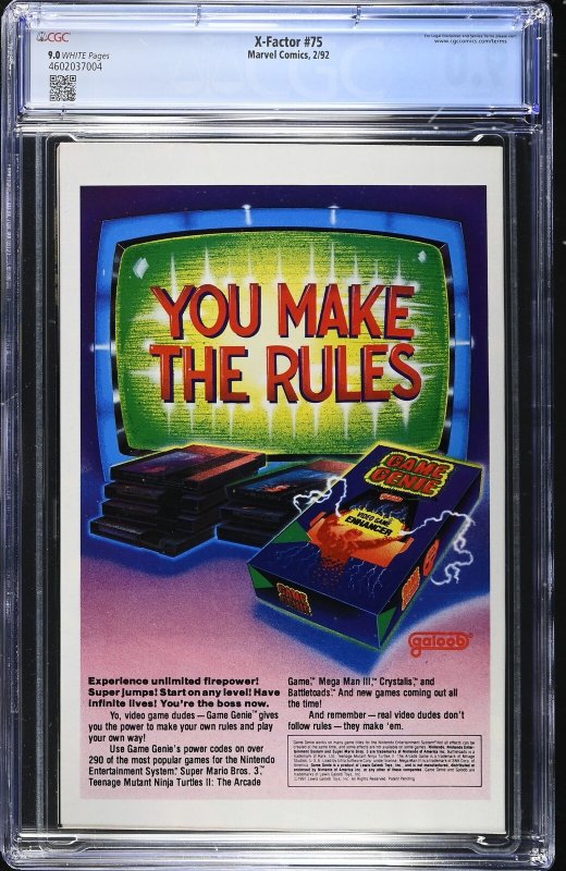 X-Factor #75 (2/92) Graded CGC 9