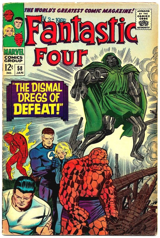 FANTASTIC FOUR #58 (Jan1967) 4.0 VG+  DR> DOOM!  A Jack Kirby/Stan Lee Classic!